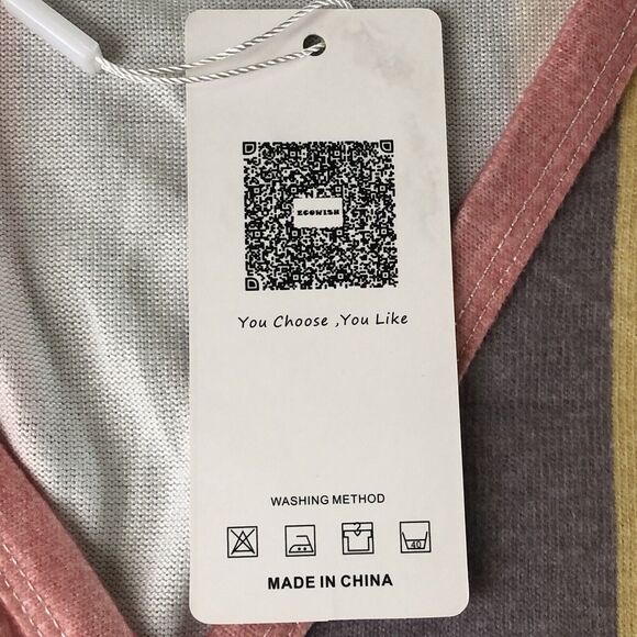 Ecowish Striped Button Down Top 3/4 Sleeves Medium NWT - Picture 5 of 9